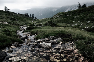 Scenic view of mountains against sky