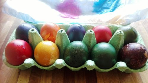 High angle view of fruits on table