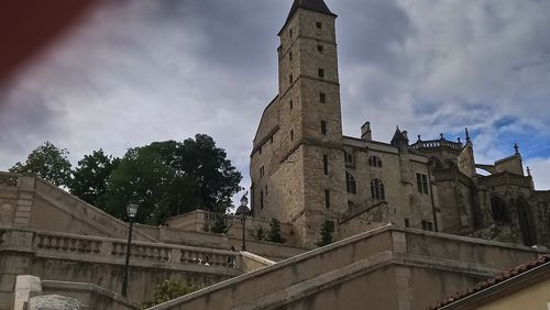 Low angle view of historic building against sky