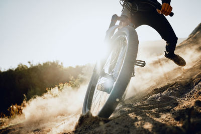 Man riding bicycle