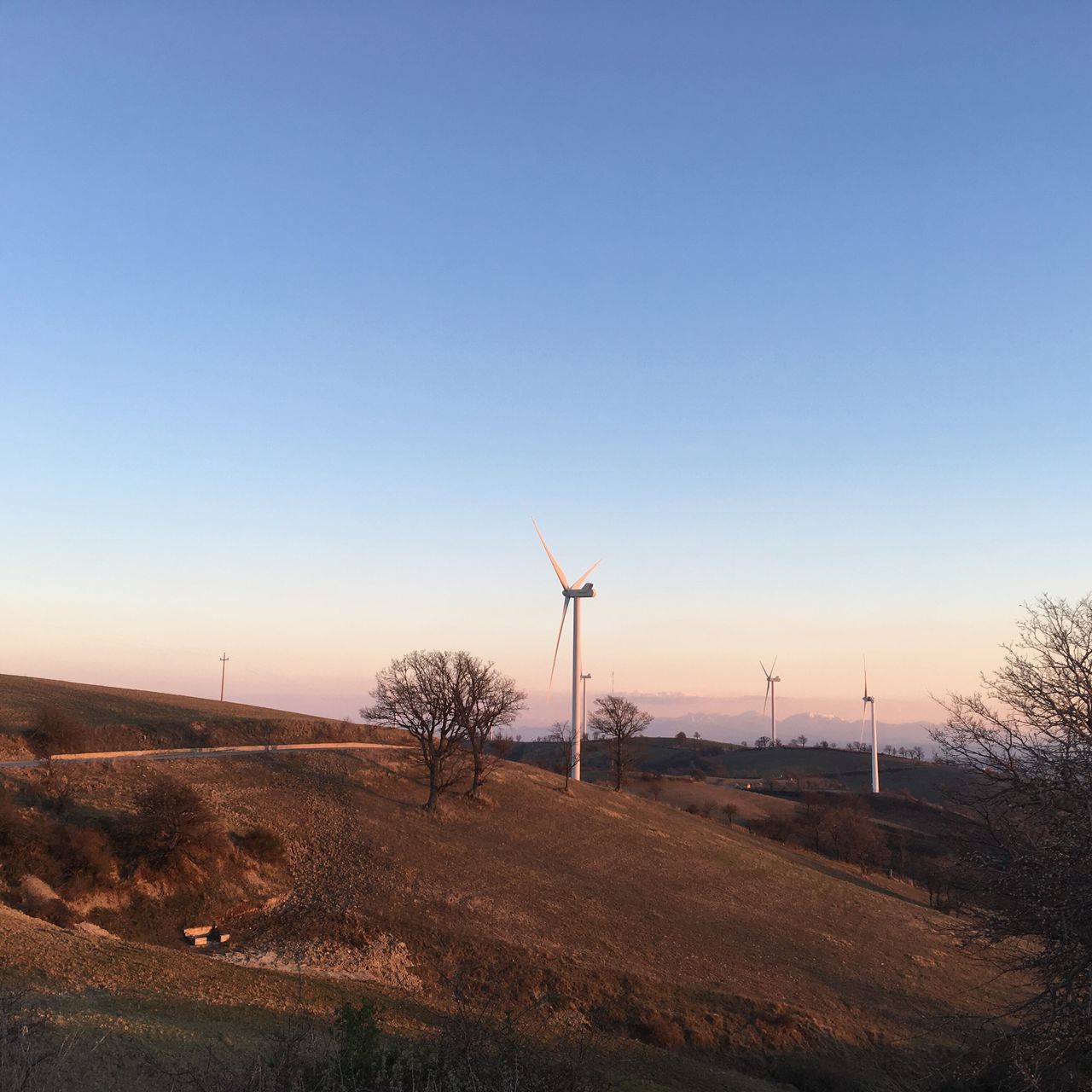 nature, fuel and power generation, wind turbine, no people, renewable energy, environmental conservation, alternative energy, wind power, sand, sky, clear sky, outdoors, beach, windmill, beauty in nature, sunset, landscape, technology, day
