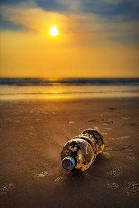 Scenic view of sea during sunset