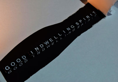 Close-up of text on black background