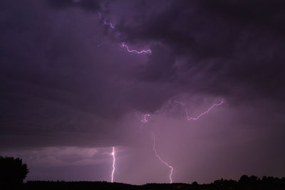 Low angle view of lightning in sky