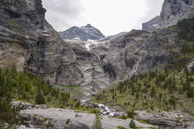 Scenic view of rocky mountains against sky