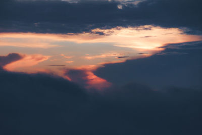 Low angle view of clouds in sky during sunset