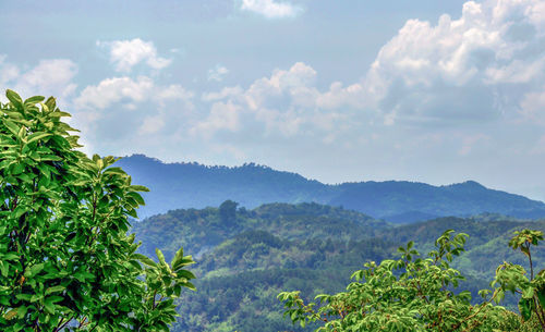 Scenic view of mountains against sky