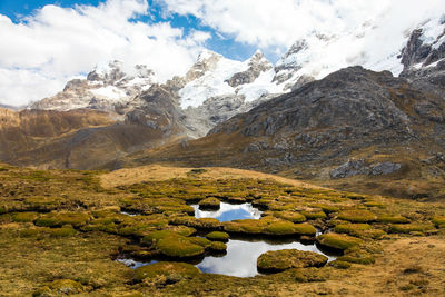 The landscapes from huascaran national park, near the city of huaraz - peru