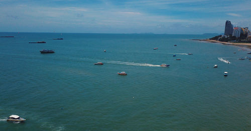 High angle view of sea against sky