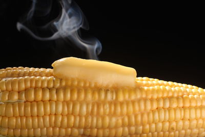 Close-up of butter on corn on cob