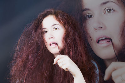 Digital composite of beautiful woman with spoon