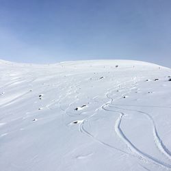 Scenic view of landscape against clear sky