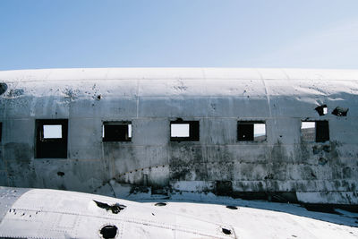 Exterior of abandoned airplane