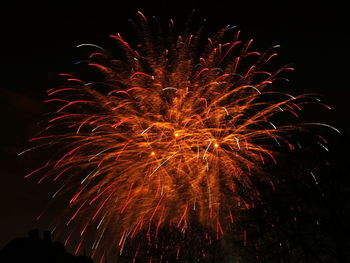 Firework display at night