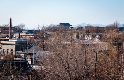 Houses against clear sky