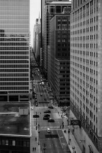 High angle view of traffic on city street