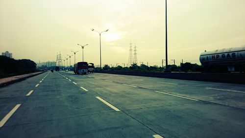 View of road at sunset