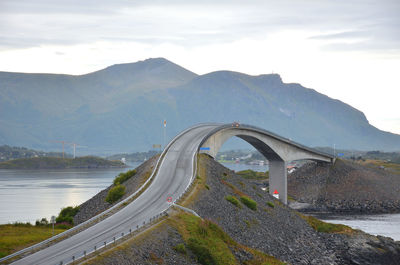 Atlantic oceanic road bridge on a cloudy day