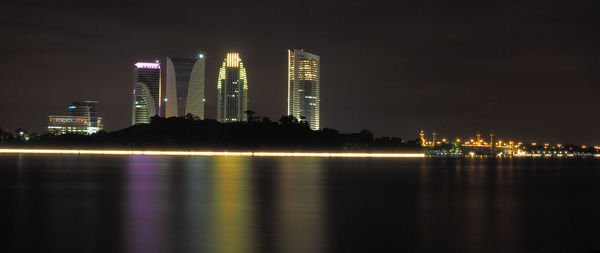 Illuminated city at night