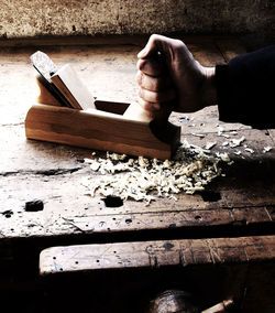 Man working on table