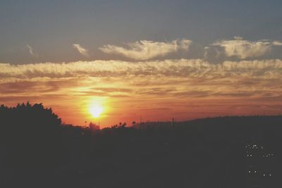 Scenic view of landscape at sunset