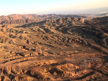 Aerial view of dramatic landscape