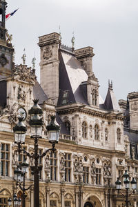 Cityhall of paris with the french flag