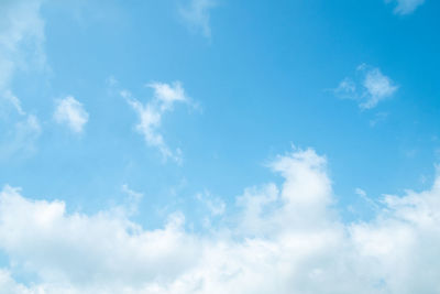 Low angle view of clouds in blue sky