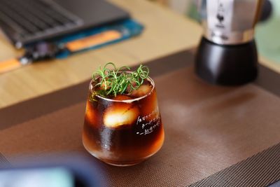 Close-up of drink on table