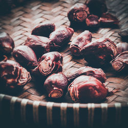 Close-up of eggs on barbecue grill