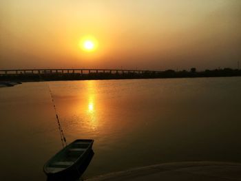 Scenic view of sunset over sea