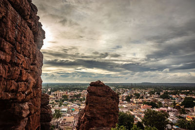 High angle view of buildings in city