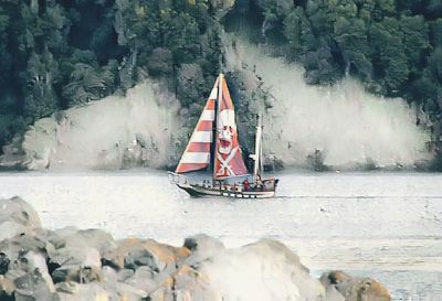 Sailboat in water