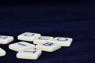 Close-up of toy blocks on table