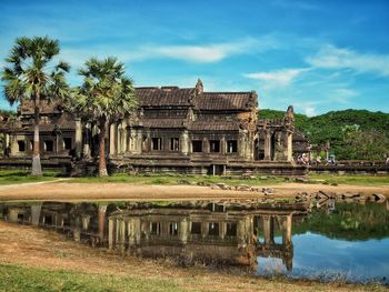 View of temple against cloudy sky