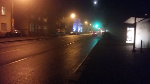 Road in city at night