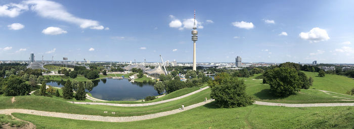 Panoramic view of trees against sky