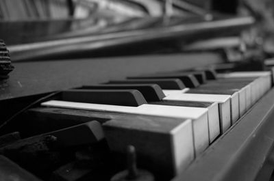 Close-up of piano keys