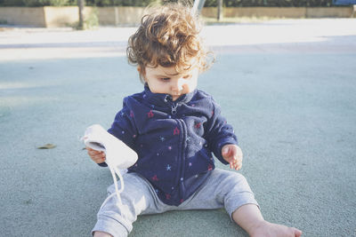 Cute boy looking at camera