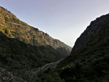 Scenic view of mountains against clear sky