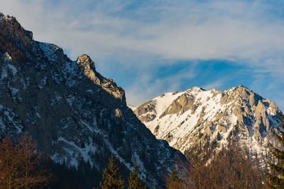 Scenic view of rocky mountains against sky