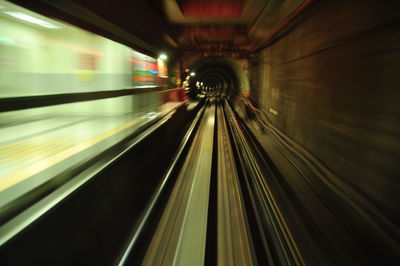 Blurred motion of tunnel