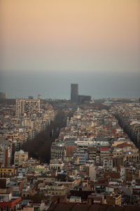 High angle view of cityscape against sky