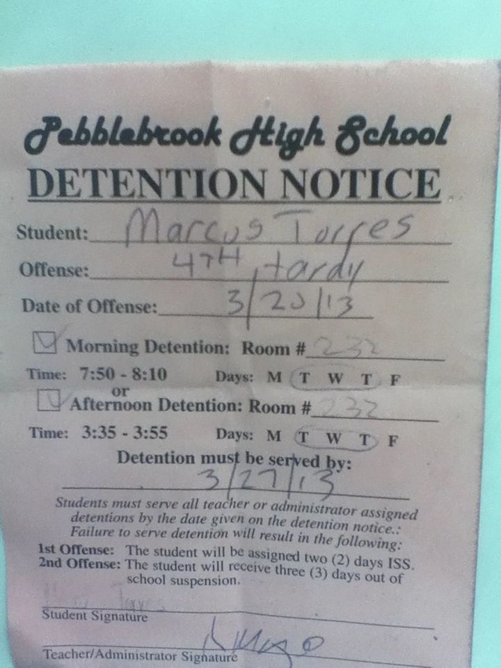 Got detention for nothing