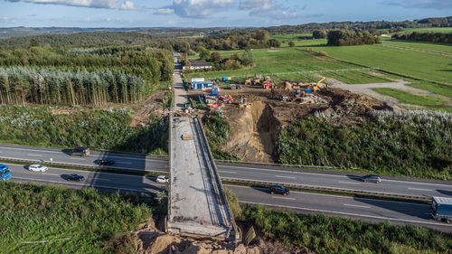 Demolition of e45 highway bridge at horndrup, denmark