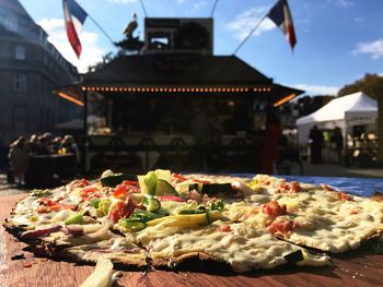 Close-up of food on table in restaurant