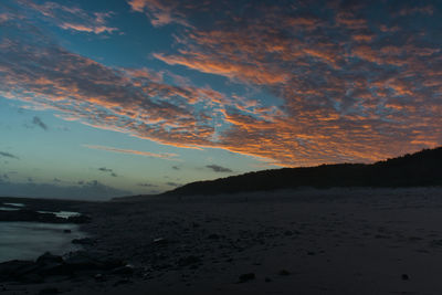 Scenic view of sea against sky at sunset