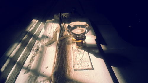 View of train on road