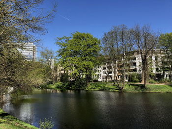 Scenic view of river against clear sky