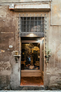 Closed door of old building